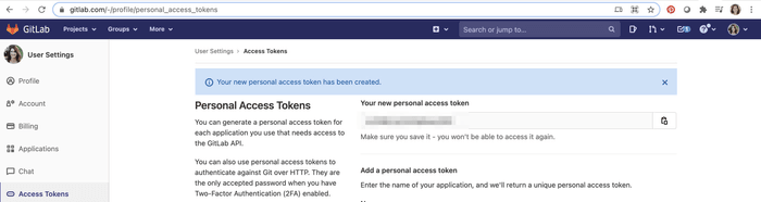 personal access token